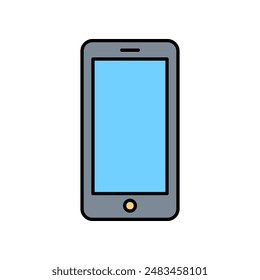 Vector touch screen phone icon colored symbol.