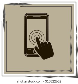 Vector touch screen smartphone icon