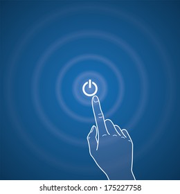 Vector touchscreen illustration, power button
