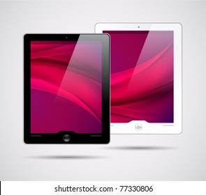 Vector touchscreen tablets - black and white colors