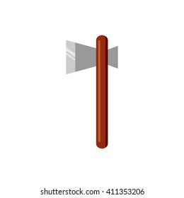 Vector tourist ax. Isolated camping ax.