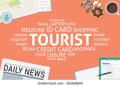 vector tourist concept,template