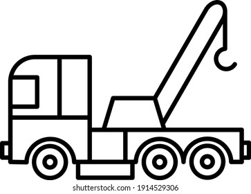 Vector Tow Truck Outline Icon Design
