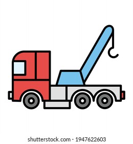 Vector Tow Truck Outline Icon Design

