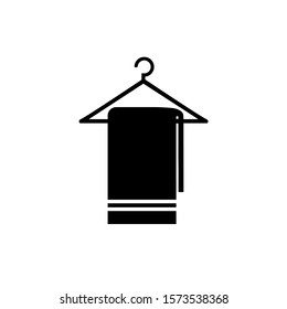 Vector towel icon. Towel symbol and hanger symbol