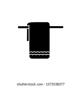 Vector towel icon. Towel symbol and hanger symbol
