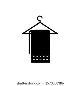 Vector towel icon. Towel symbol and hanger symbol