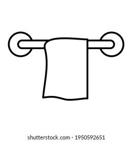 Vector Towel Rack Outline Icon Design
