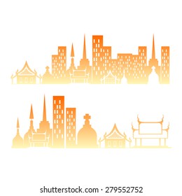 Vector Town building gradient silhouette concept design