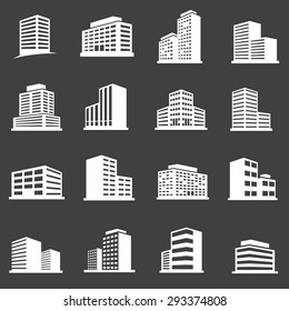 Vector town and building icon set