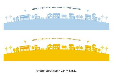 vector townscape illustration for background and decoration