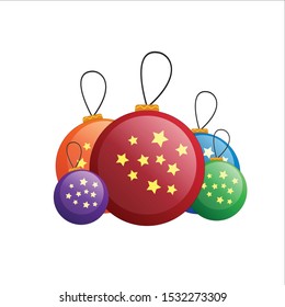 Vector Toy Ball Template for Christmas