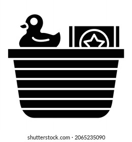 Vector Toy Basket Glyph Icon Design
