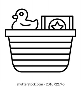  Vector Toy Basket Outline Icon Design