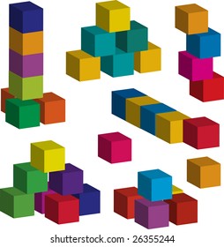 Vector toy blocks of various colors