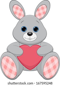 vector toy bunny with heart