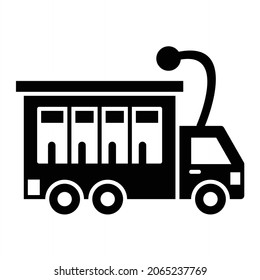 Diseño de iconos de glifo de bus de juguetes vectores
