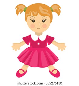 vector toy doll pink dress 