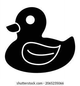 Vector Toy Duck Glyph Icon Design

