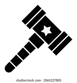 Diseño del icono de glifo de martillo de vectores
