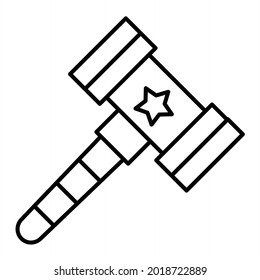 Diseño del icono de contorno de martillo de vectores
