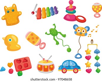 Vector toy icons. Baby toys