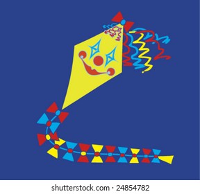 Vector. Toy - a Merry children's Kite.