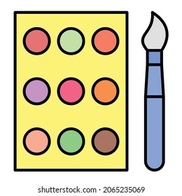 Vector Toy Paint Filled Outline Icon Design
