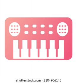 Vector Toy Piano Glyph Gradient Icon Design
