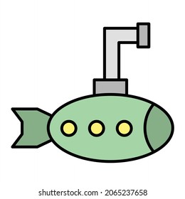 Vector Toy Submarine Filled Outline Icon Design
