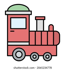 Vector Toy Train Filled Outline Icon Design
