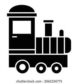 Vector Toy Train Glyph Icon Design
