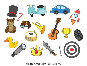 vector toys cartoon freehand drawing