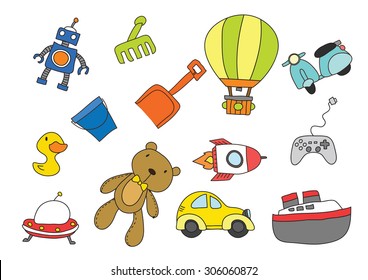 Vector toys freehand drawing 