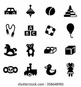 Vector toys icon set on white background