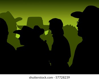Vector trace of cowboy party photo