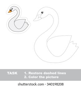 Vector trace game. Swan to be traced.