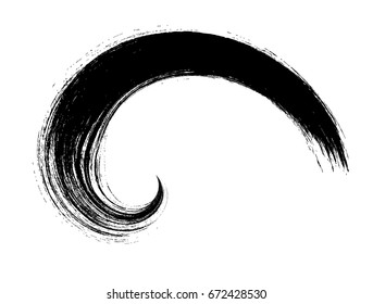 Vector Traced Brush Wave, Isolated. Stock Illustration