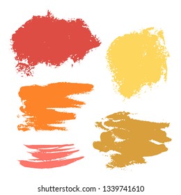 vector traced grunge set of paint spots. trendy colors for this year.