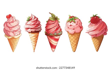 Vector, traced illustration illustration. Sweet dessert in realistic style with juicy strawberries.
