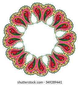 Vector tracery circle mandala in floral style