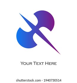 vector tracing of abstract dual headed axe shape with holder , can used as logo, brands, mascots, etc