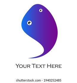 trazado vectorial de forma abstracta simple de tiburón ballena morado azul , puede utilizarse como logotipo, marcas, mascotas, etc