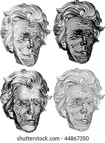 vector tracing of Andrew Jackson portrait