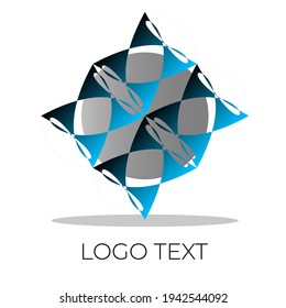 vector tracing of black and blue fence abstract shape, can be used as logo, brands, mascots, etc.