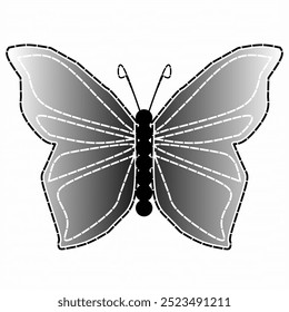 vetor traçando uma borboleta preta e branca, pode ser usado como um logotipo de tatuagem da marca