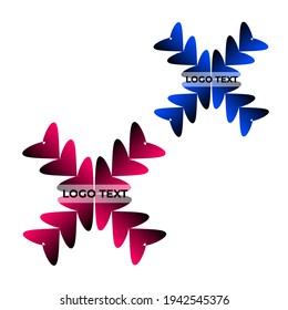 vector tracing of  flat stacked hearts logo abstract shape, can be used as logo, brands, mascots, etc.