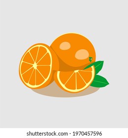 vector tracing of fresh citrus fruit with simple style