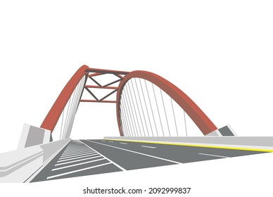 Vector Tracing From the photo of the bridge located on the Kuto River, the border between Batang City and Kendal City.Can be used as Logo, Brands, Mascots,