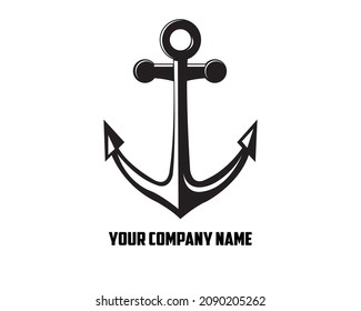 vector tracing ship anchor in black and white